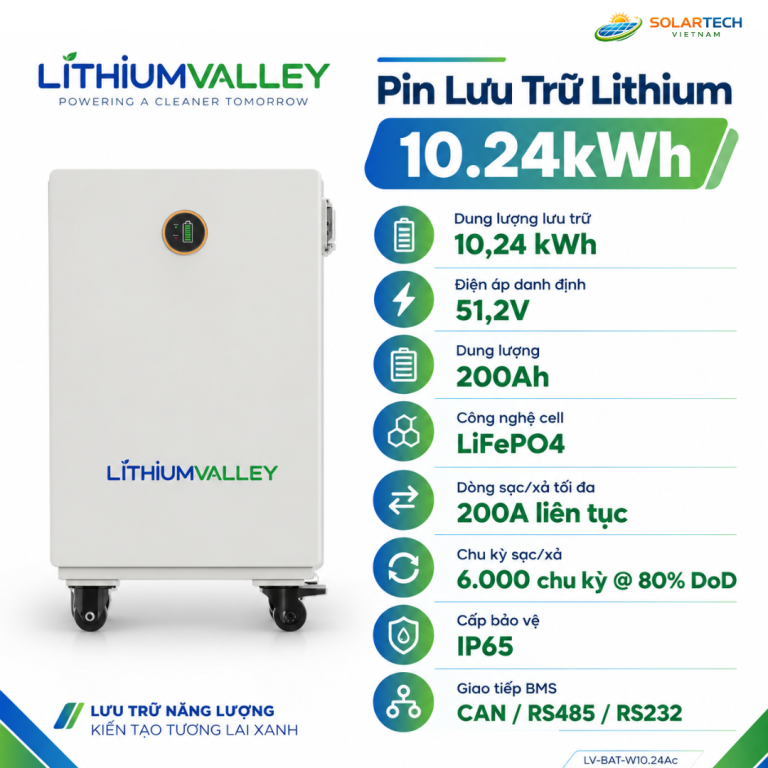 Pin Lưu Trữ Lithium 10kWh