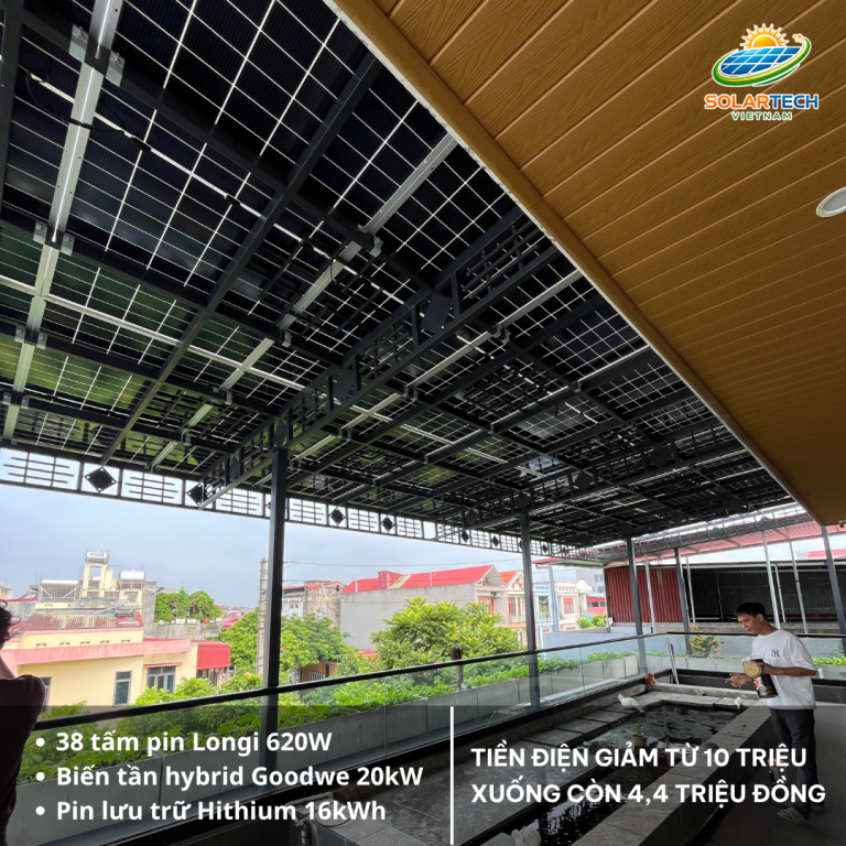 Dự án Điện Mặt Trời Hybrid 24kWp Lưu Trữ Hithium 32kWh