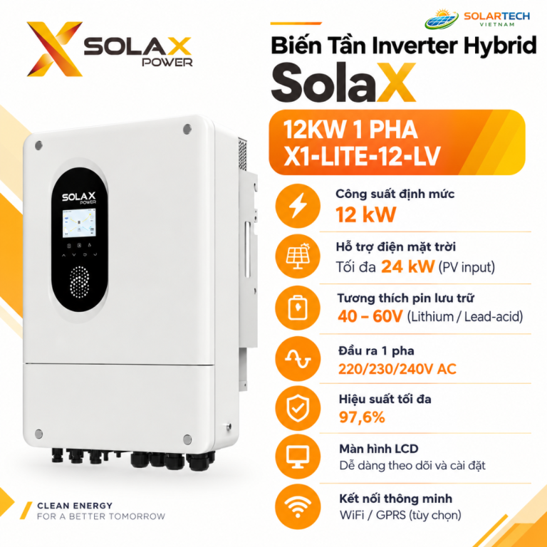 Biến Tần Hybrid SolaX 12KW 1 Pha X1-LITE-12.0-LV