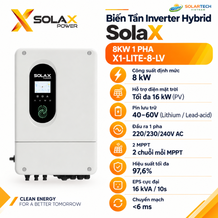 Biến Tần Hybrid SolaX 12KW 1 Pha X1-LITE-12.0-LV