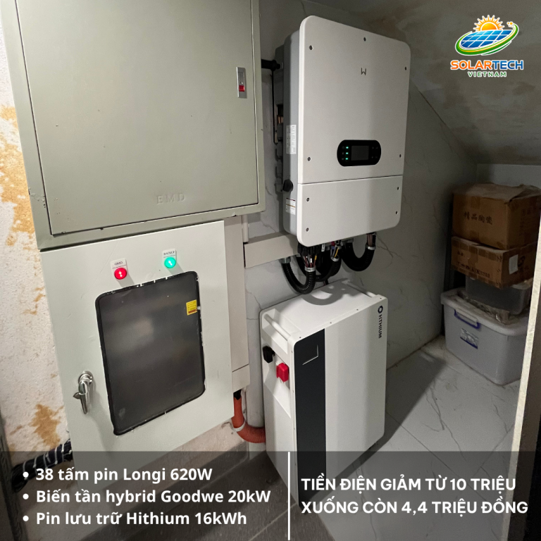 Dự án Điện Mặt Trời Hybrid 24kWp Lưu Trữ Hithium 32kWh