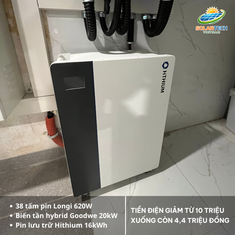 Dự án Điện Mặt Trời Hybrid 24kWp Lưu Trữ Hithium 32kWh